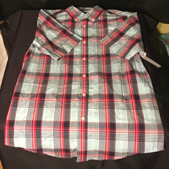 NWT BASIC EDITIONS Men's Plaid button size Small - Picture 2 of 4